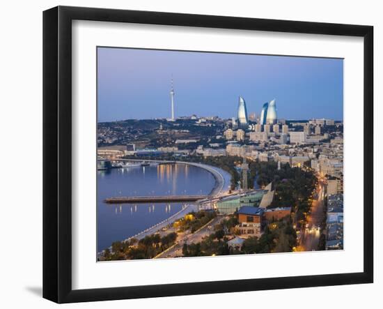 Azerbaijan, Baku, View of City Looking Towards the Baku Business Center on the Bulvur-Jane Sweeney-Framed Photographic Print