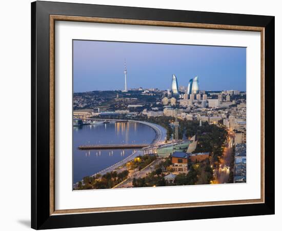 Azerbaijan, Baku, View of City Looking Towards the Baku Business Center on the Bulvur-Jane Sweeney-Framed Photographic Print