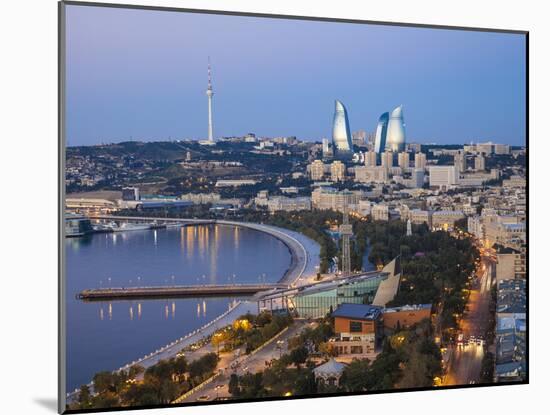 Azerbaijan, Baku, View of City Looking Towards the Baku Business Center on the Bulvur-Jane Sweeney-Mounted Photographic Print