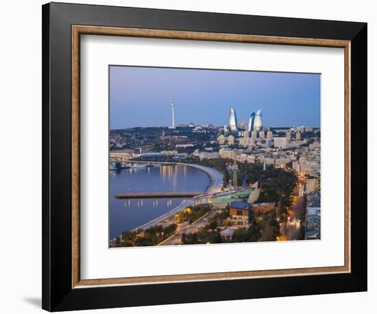 Azerbaijan, Baku, View of City Looking Towards the Baku Business Center on the Bulvur-Jane Sweeney-Framed Photographic Print