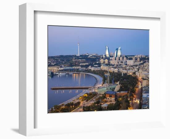 Azerbaijan, Baku, View of City Looking Towards the Baku Business Center on the Bulvur-Jane Sweeney-Framed Photographic Print