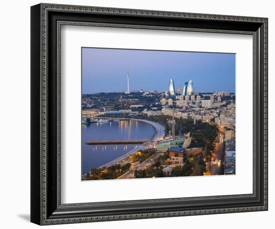 Azerbaijan, Baku, View of City Looking Towards the Baku Business Center on the Bulvur-Jane Sweeney-Framed Photographic Print