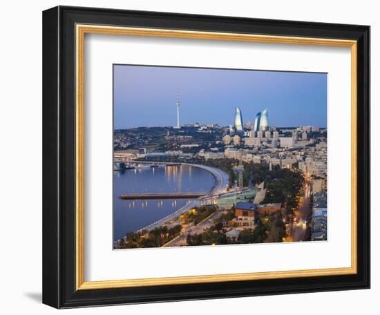 Azerbaijan, Baku, View of City Looking Towards the Baku Business Center on the Bulvur-Jane Sweeney-Framed Photographic Print