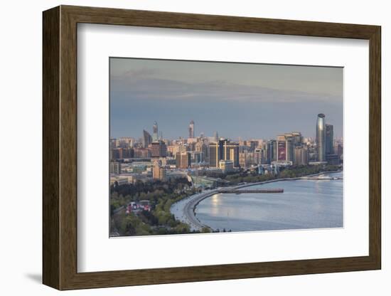 Azerbaijan, Baku. View of city skyline from the west.-Walter Bibikow-Framed Photographic Print