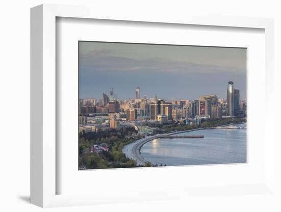 Azerbaijan, Baku. View of city skyline from the west.-Walter Bibikow-Framed Photographic Print