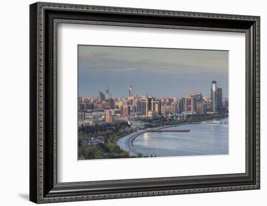 Azerbaijan, Baku. View of city skyline from the west.-Walter Bibikow-Framed Photographic Print