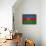 Azerbaijan Flag Design with Wood Patterning - Flags of the World Series-Philippe Hugonnard-Framed Stretched Canvas displayed on a wall