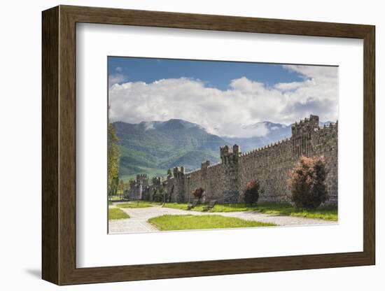 Azerbaijan, Ismayili. Old city walls and Caucasus Mountains-Walter Bibikow-Framed Photographic Print