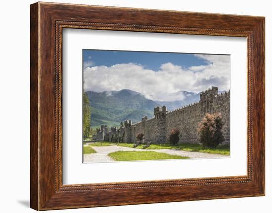 Azerbaijan, Ismayili. Old city walls and Caucasus Mountains-Walter Bibikow-Framed Photographic Print