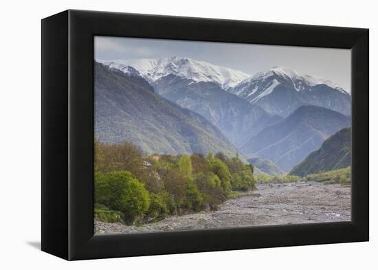 Azerbaijan, Kish. View of the snowcapped Caucasus Mountains.-Walter Bibikow-Framed Premier Image Canvas