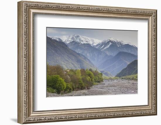 Azerbaijan, Kish. View of the snowcapped Caucasus Mountains.-Walter Bibikow-Framed Photographic Print