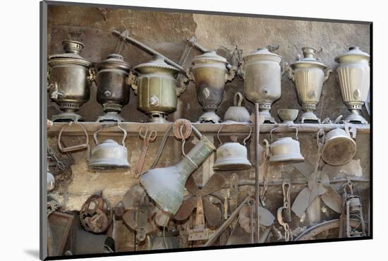 Azerbaijan, Lahic. A Collection of Antique Kettles and Pitchers-Alida Latham-Mounted Photographic Print