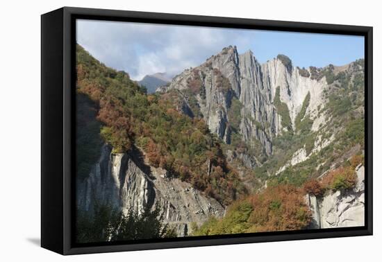 Azerbaijan, Sheki. A Rocky Cliffside Outside of Sheki-Alida Latham-Framed Premier Image Canvas