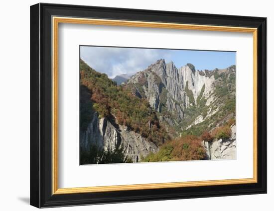 Azerbaijan, Sheki. A Rocky Cliffside Outside of Sheki-Alida Latham-Framed Photographic Print