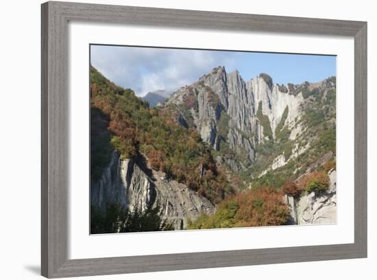 Azerbaijan, Sheki. A Rocky Cliffside Outside of Sheki-Alida Latham-Framed Photographic Print