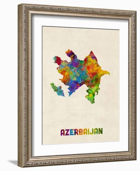 Azerbaijan Watercolor Map-Michael Tompsett-Framed Art Print