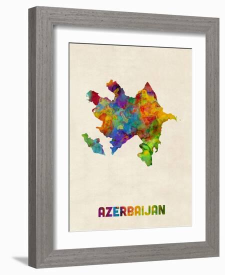 Azerbaijan Watercolor Map-Michael Tompsett-Framed Art Print