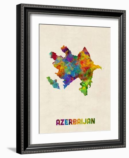 Azerbaijan Watercolor Map-Michael Tompsett-Framed Art Print