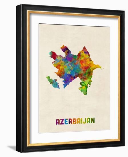 Azerbaijan Watercolor Map-Michael Tompsett-Framed Art Print