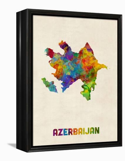 Azerbaijan Watercolor Map-Michael Tompsett-Framed Stretched Canvas