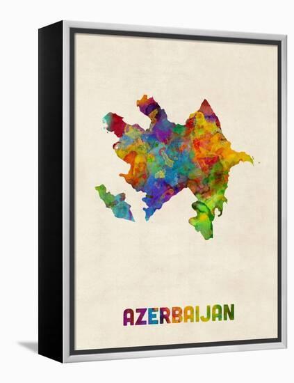 Azerbaijan Watercolor Map-Michael Tompsett-Framed Stretched Canvas