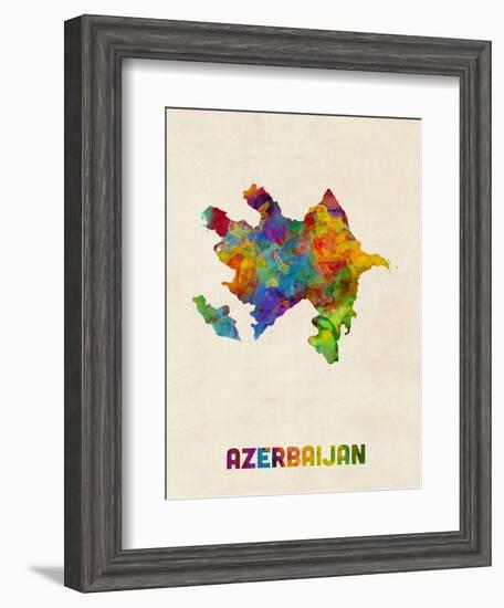 Azerbaijan Watercolor Map-Michael Tompsett-Framed Art Print