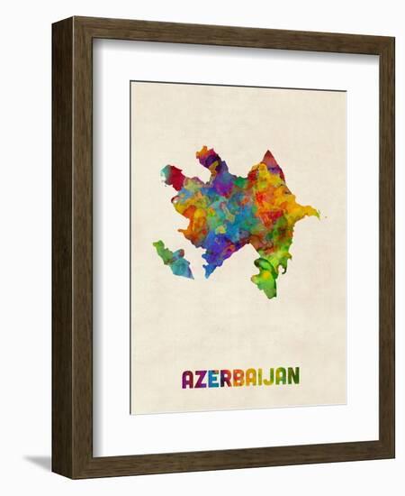 Azerbaijan Watercolor Map-Michael Tompsett-Framed Art Print