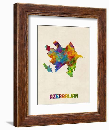 Azerbaijan Watercolor Map-Michael Tompsett-Framed Art Print