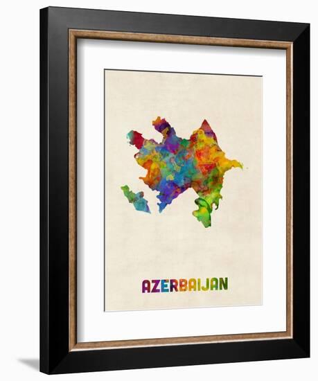 Azerbaijan Watercolor Map-Michael Tompsett-Framed Art Print