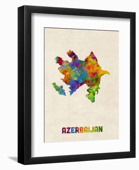 Azerbaijan Watercolor Map-Michael Tompsett-Framed Art Print