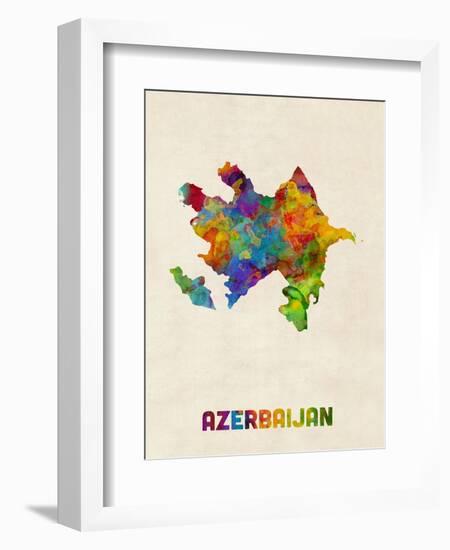 Azerbaijan Watercolor Map-Michael Tompsett-Framed Art Print