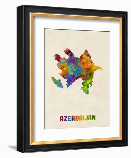 Azerbaijan Watercolor Map-Michael Tompsett-Framed Art Print