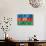 Azerbaijani Flag-daboost-Framed Stretched Canvas displayed on a wall