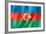 Azerbaijani Flag-daboost-Framed Art Print