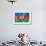 Azerbaijani Flag-daboost-Framed Art Print displayed on a wall