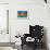 Azerbaijani Flag-daboost-Framed Art Print displayed on a wall