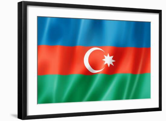 Azerbaijani Flag-daboost-Framed Art Print