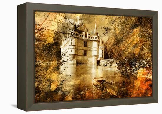 Azey-Le-Redeau Castle - Artwork In Painting Style-Maugli-l-Framed Stretched Canvas