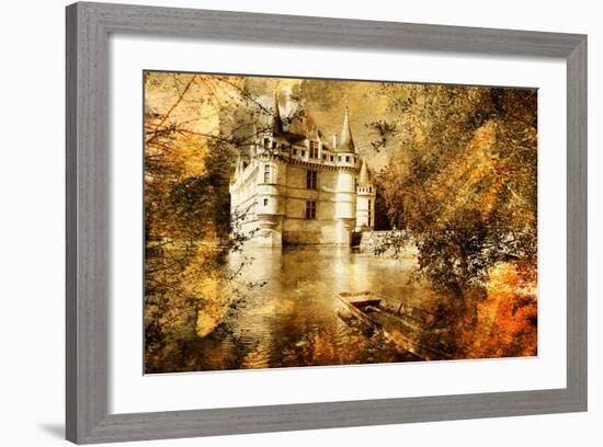Azey-Le-Redeau Castle - Artwork In Painting Style-Maugli-l-Framed Art Print