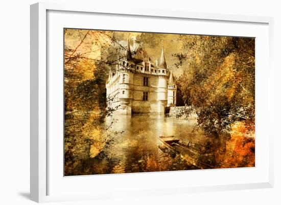 Azey-Le-Redeau Castle - Artwork In Painting Style-Maugli-l-Framed Art Print