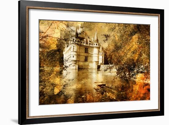 Azey-Le-Redeau Castle - Artwork In Painting Style-Maugli-l-Framed Art Print