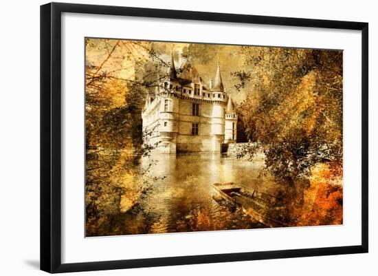 Azey-Le-Redeau Castle - Artwork In Painting Style-Maugli-l-Framed Art Print