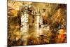 Azey-Le-Redeau Castle - Artwork In Painting Style-Maugli-l-Mounted Art Print