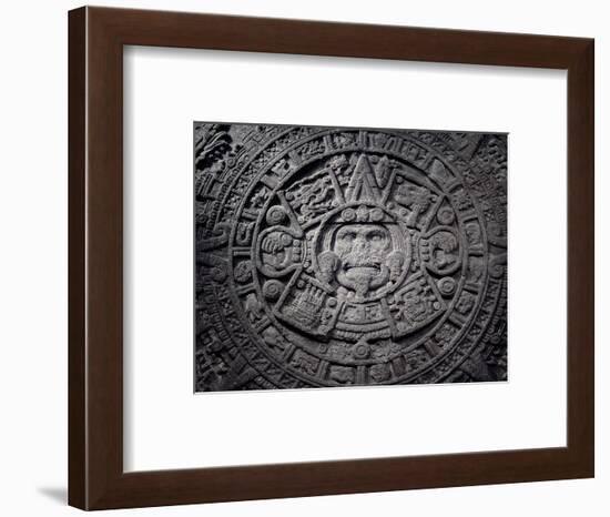 Aztec calendar stone, Mexico, Late Postclassic period, c1200-1521-Werner Forman-Framed Photographic Print