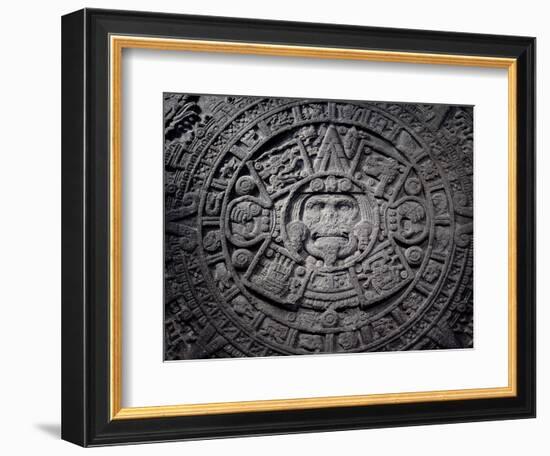 Aztec calendar stone, Mexico, Late Postclassic period, c1200-1521-Werner Forman-Framed Photographic Print