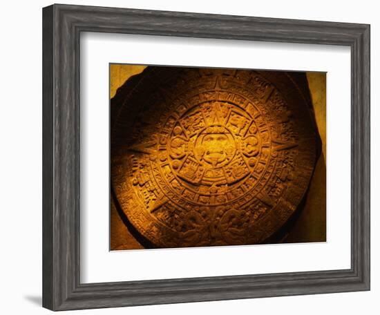 Aztec Carved Calendar Stone-Randy Faris-Framed Photographic Print