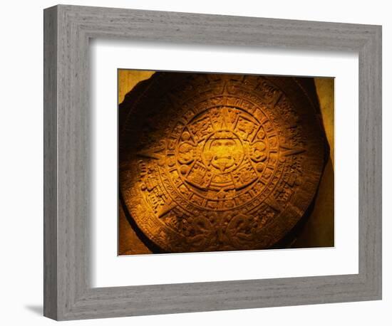 Aztec Carved Calendar Stone-Randy Faris-Framed Photographic Print