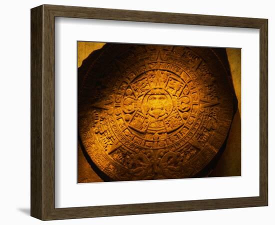 Aztec Carved Calendar Stone-Randy Faris-Framed Photographic Print