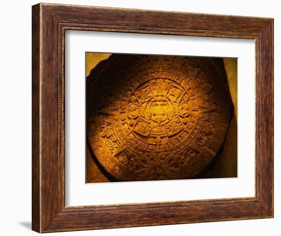 Aztec Carved Calendar Stone-Randy Faris-Framed Photographic Print