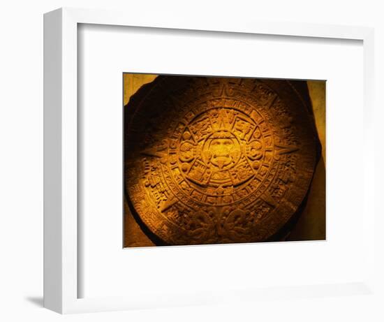 Aztec Carved Calendar Stone-Randy Faris-Framed Photographic Print